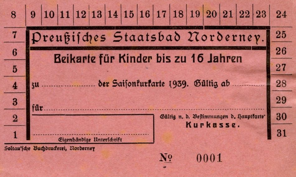 Beikarte für Kinder bis zu 16 Jahren