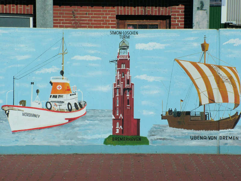 Wilfried Schlegel - Verschiedene Motive an der Hafenmauer (2006)