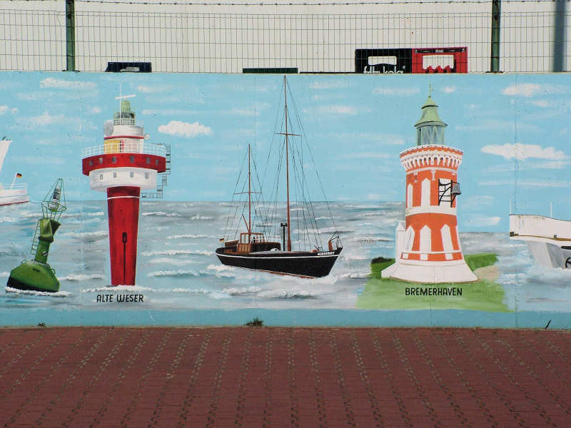 Wilfried Schlegel - Verschiedene Motive an der Hafenmauer (2006)