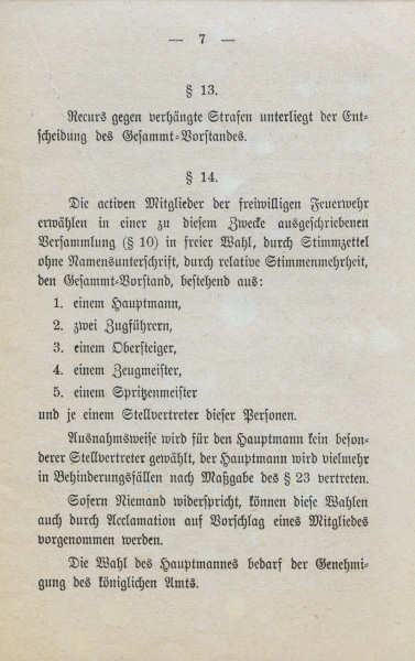 Freiwillige Feuerwehr Norderney - Statuten vom 28.12.1884 Freiwillige Feuerwehr Norderney - Statuten vom 28.12.1884