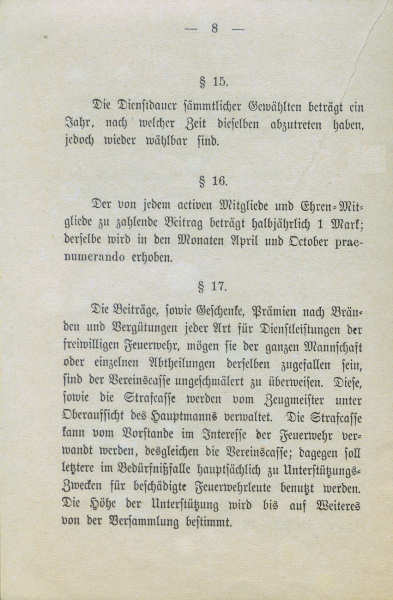 Freiwillige Feuerwehr Norderney - Statuten vom 28.12.1884