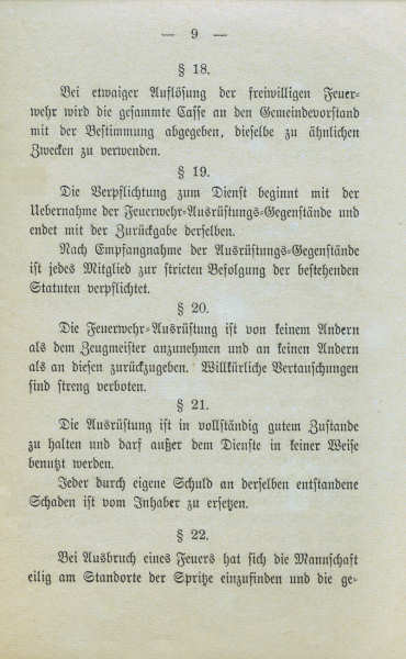 Freiwillige Feuerwehr Norderney - Statuten vom 28.12.1884 Freiwillige Feuerwehr Norderney - Statuten vom 28.12.1884