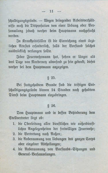 Freiwillige Feuerwehr Norderney - Statuten vom 28.12.1884