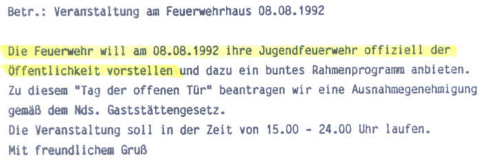 Ausschnitt an die Stadt Norderney