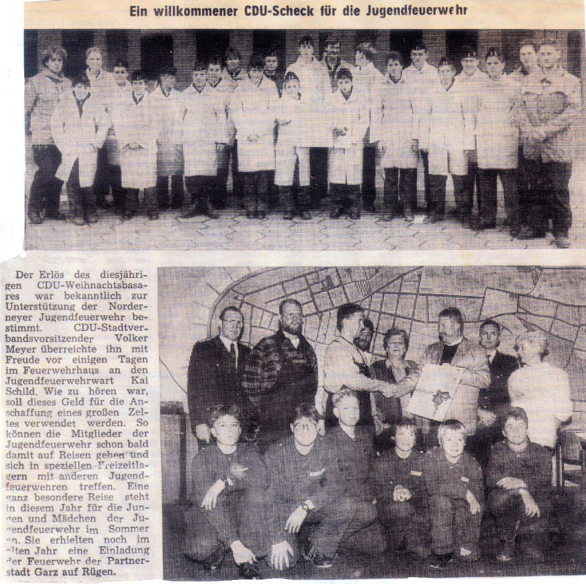 Ein CDU-Scheck von 4.500,-- DM / 19.12.1992