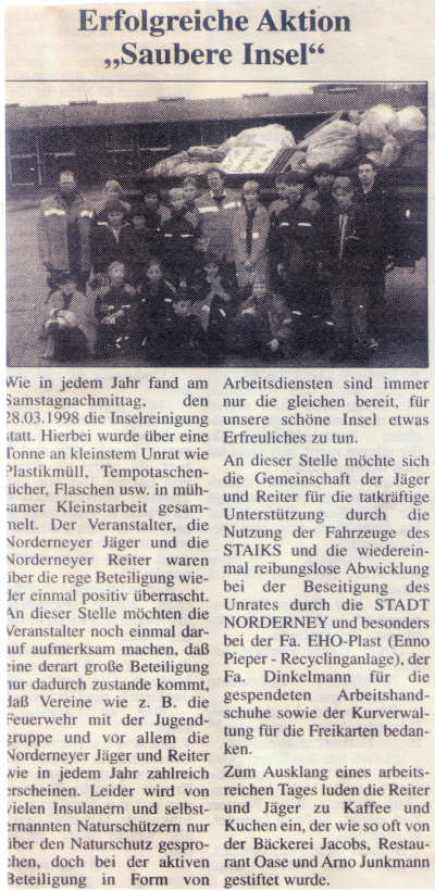 Wieder eine große Müll-Sammelaktion - 28.03.1998 Wieder eine große Müll-Sammelaktion - 28.03.1998