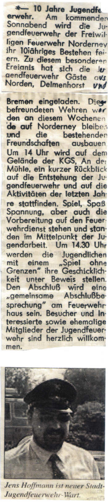 10 Jahre Jugendfeuerwehr auf Norderney - 10.08.2002