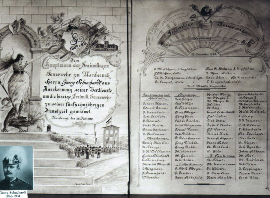 Ehrenurkunde für den Wehrführer Schuchardt 1899 Ehrenurkunde für den Wehrführer Schuchardt 1899