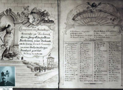 Ehrenurkunde für den Wehrführer Schuchardt 1899