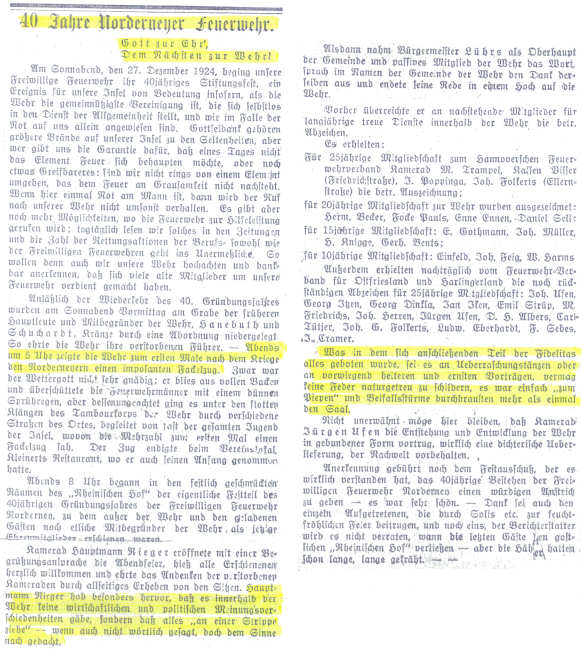 40 Jahre Feuerwehr 1924 40 Jahre Feuerwehr 1924