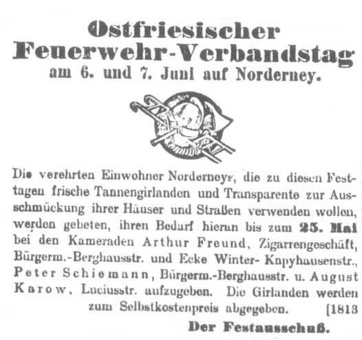Feuerwehr Verbandstag auf Norderney 1925