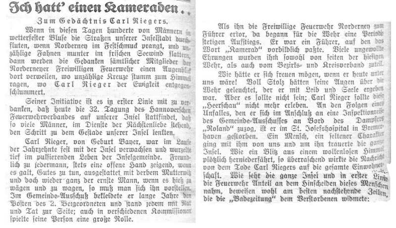 Zum Gedächtnis Carl Riegers im Juni 1929 Zum Gedächtnis Carl Riegers im Juni 1929
