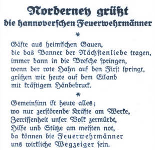 32. Provinzial-Feuerwehrtag auf Norderney am 8., 9. und 10. Juni 1929 auf Norderney