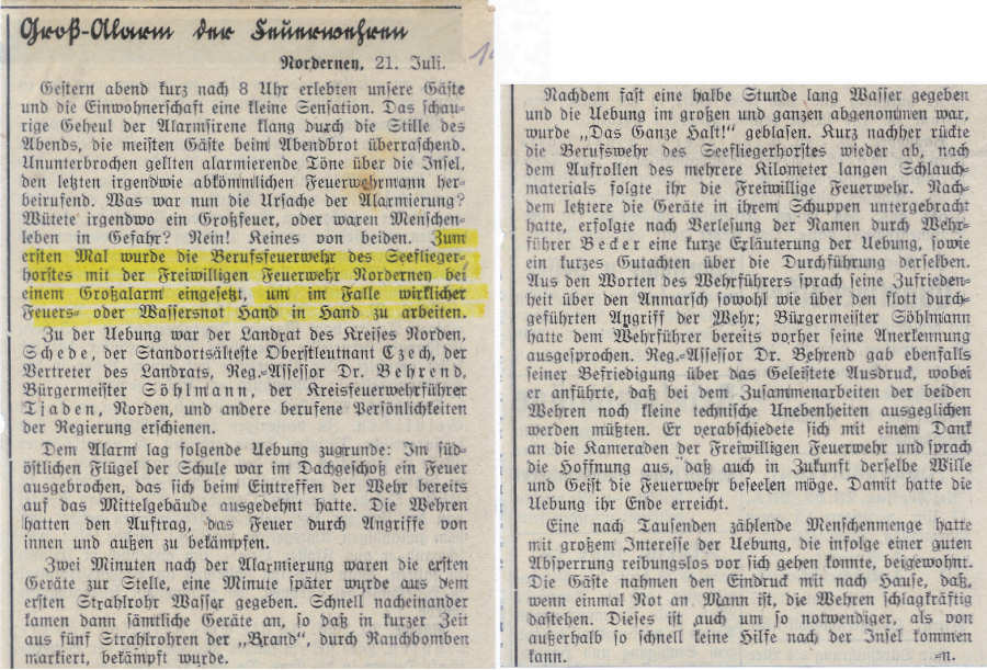 Ausschnitt aus der Badezeitung.