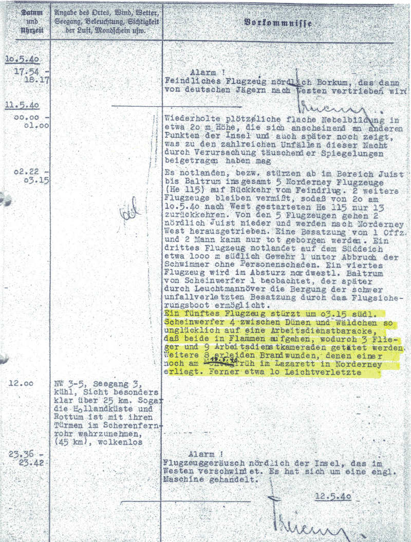 Aus dem Kriegstagebuch am 11.05.1940 Aus dem Kriegstagebuch am 11.05.1940