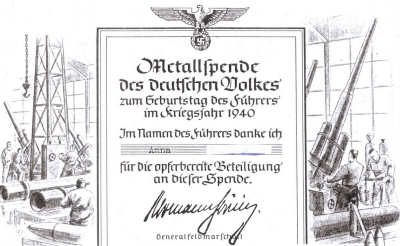 Feuerwehr mußte sammeln gehen. 1940 + 1941