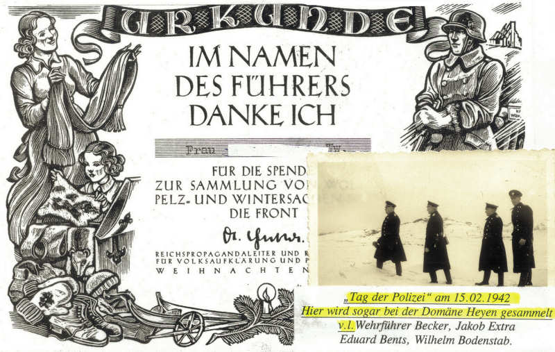 Feuerwehr mußte sammeln gehen. 1940 + 1941