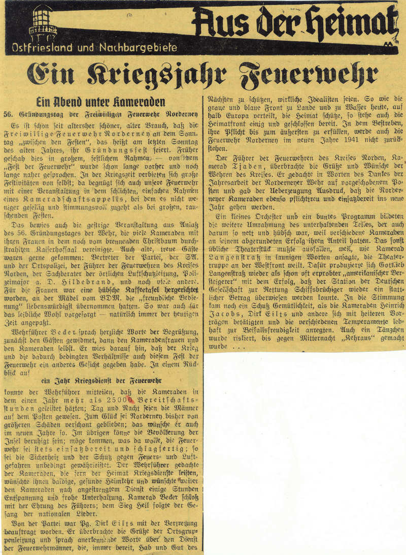 Ein Kriegsjahr Feuerwehr 1940