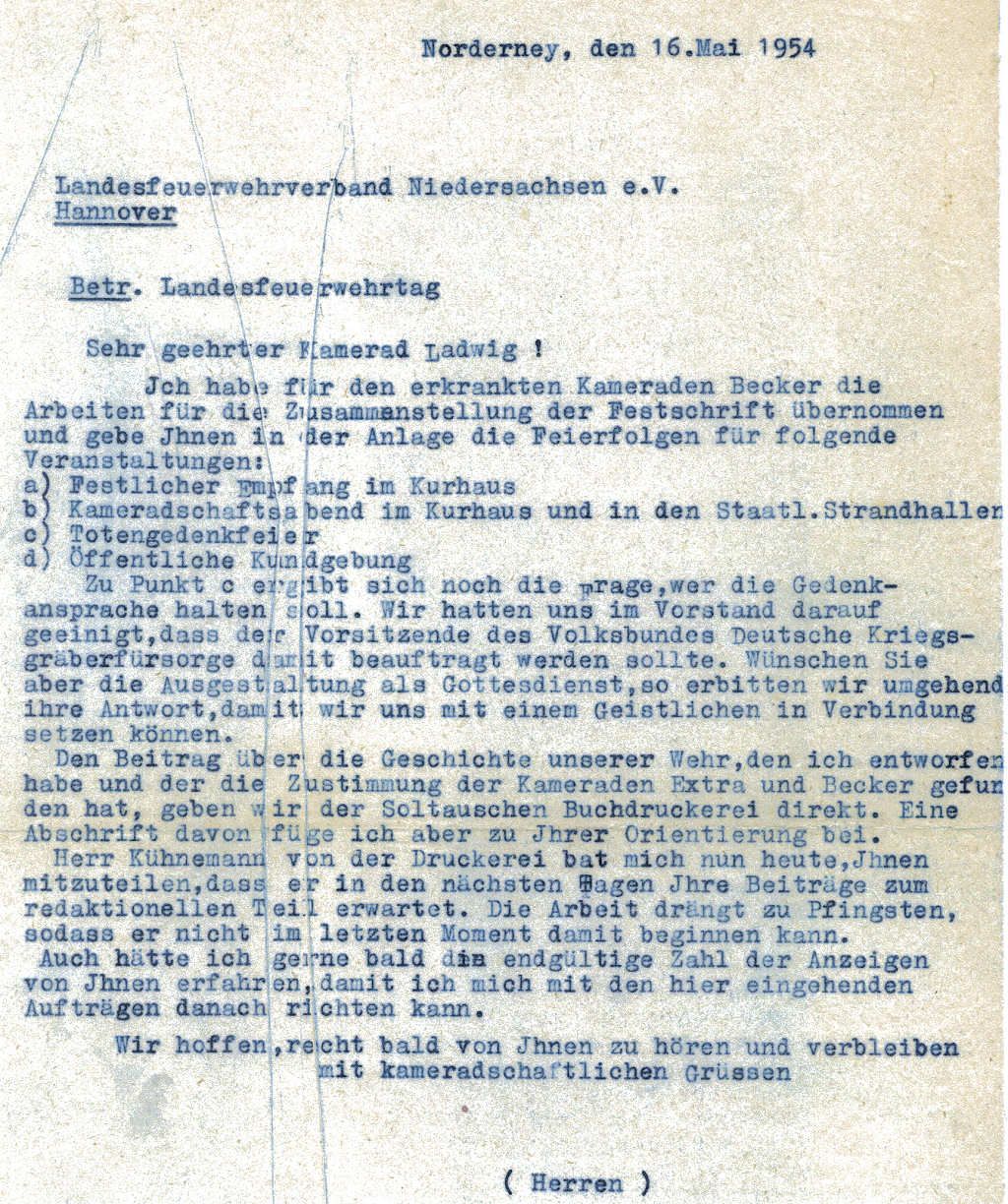 Schreiben an den Landesverband Schreiben an den Landesverband