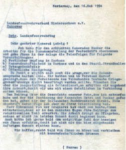 Schreiben an den Landesverband