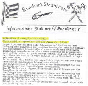 Großübung - Sonntag 23. Januar 1977