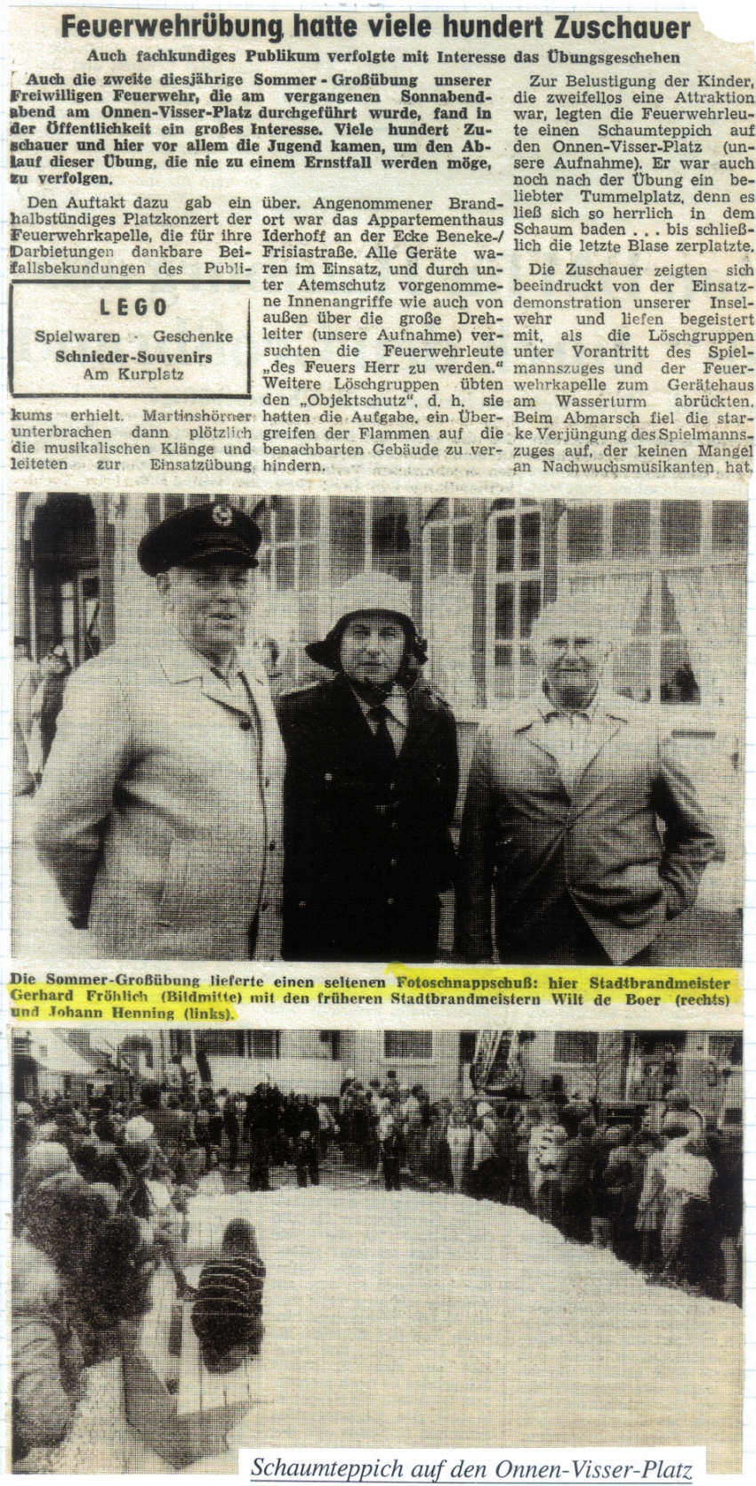 Feuerwehrübung am Onnen-Visser-Platz - 04.08.1983