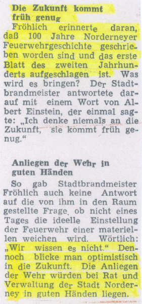 Abschlußbericht über 100 Jahre Freiwillige Feuerwehr Norderney Abschlußbericht über 100 Jahre Freiwillige Feuerwehr Norderney