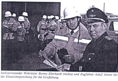 Stellv. StBm. Bonno Eberhardt leitet seine letzte Groß-Übung im Sommer 1986