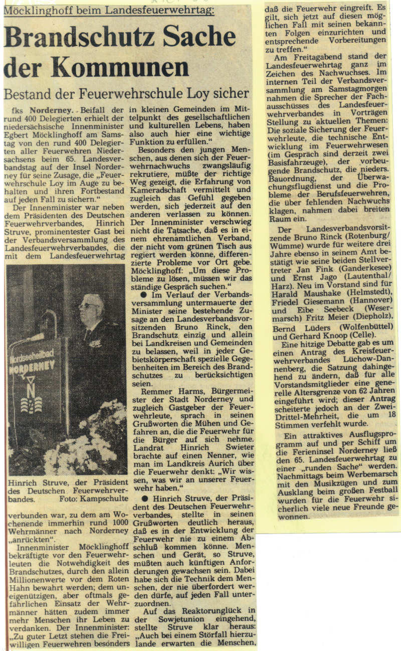 65. Landesverbandstag - Juni 1986