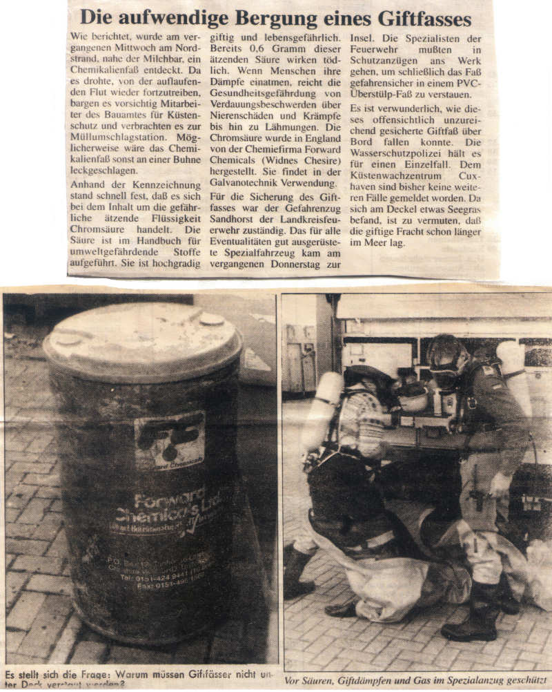 Der Gefahrenzug des Landkreises im Einsatz. - 08.10.1997