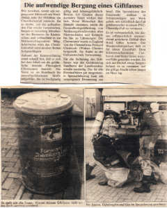 Der Gefahrenzug des Landkreises im Einsatz. - 08.10.1997