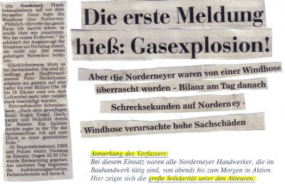 Windhose verursacht hohe Sachschäden