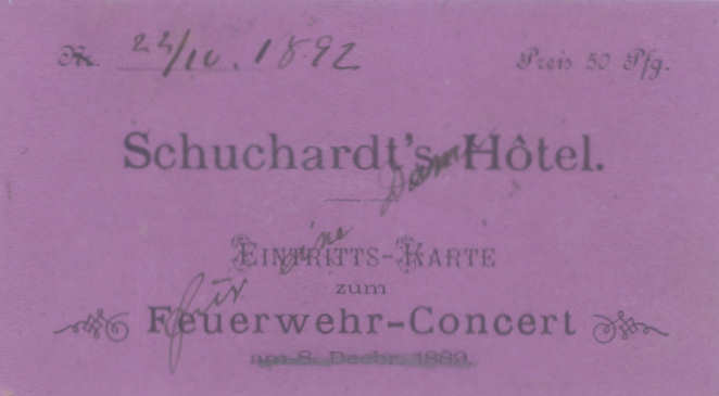 Feuerwehr - Conzert 1889 + 1892 Feuerwehr - Conzert 1889 + 1892