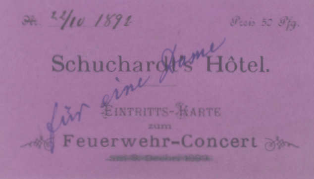 Feuerwehr - Conzert 1889 + 1892 Feuerwehr - Conzert 1889 + 1892
