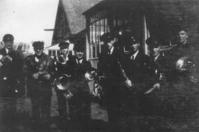 v.l.: Eilbertus Stürenburg, Ernst Holtkamp, ...?..., Johann Visser, Ernst Alberding, Hermann Bruns, Erich Pagel, Jann Fleßner.