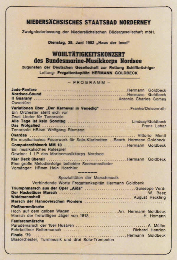 Wohltätigkeitskonzert zugunsten der DGzRS Wohltätigkeitskonzert zugunsten der DGzRS