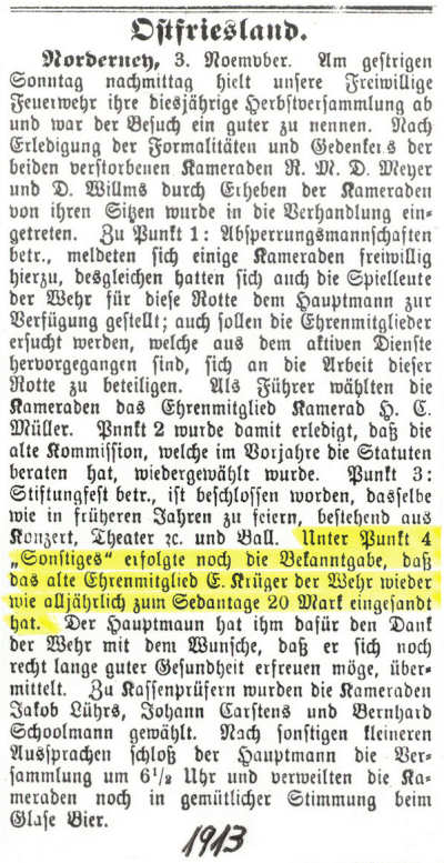 "Sedan-Tag" Feier auf Norderney - 02.09.1911