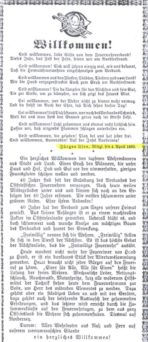 Feuerwehr Verbandstag auf Norderney - 1925