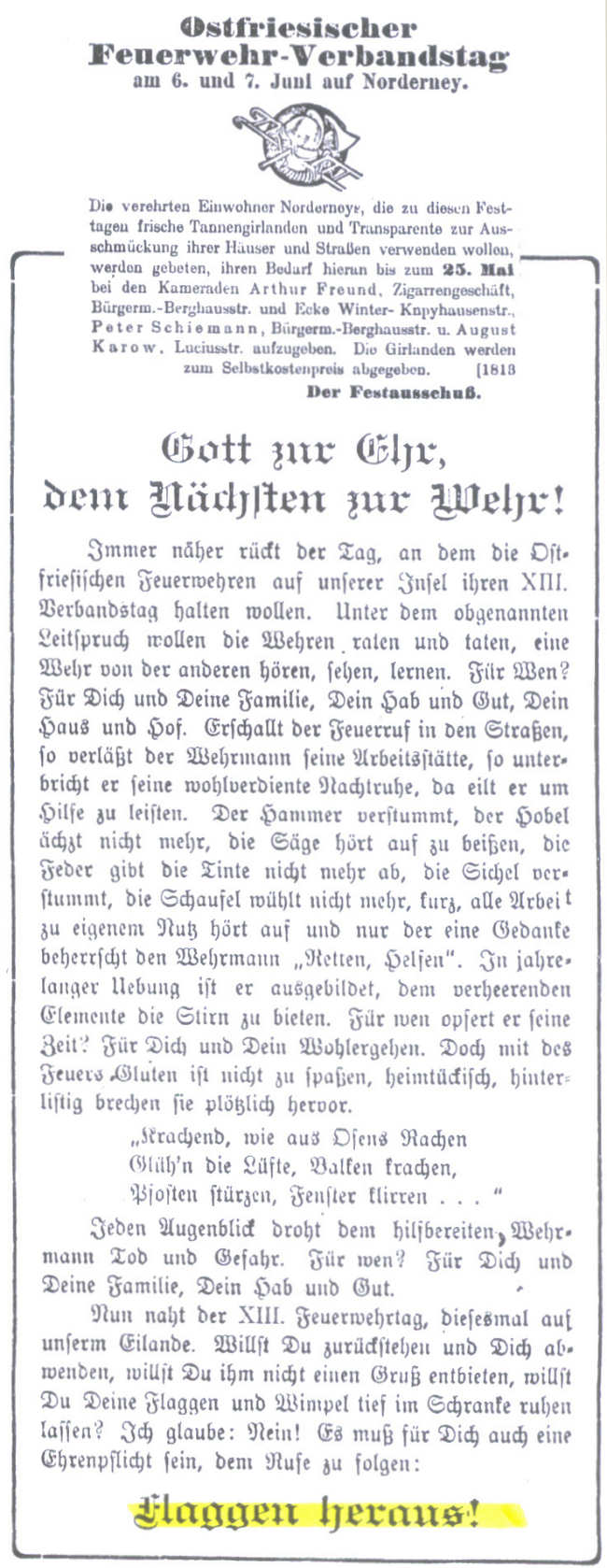 Feuerwehr Verbandstag auf Norderney - 1925
