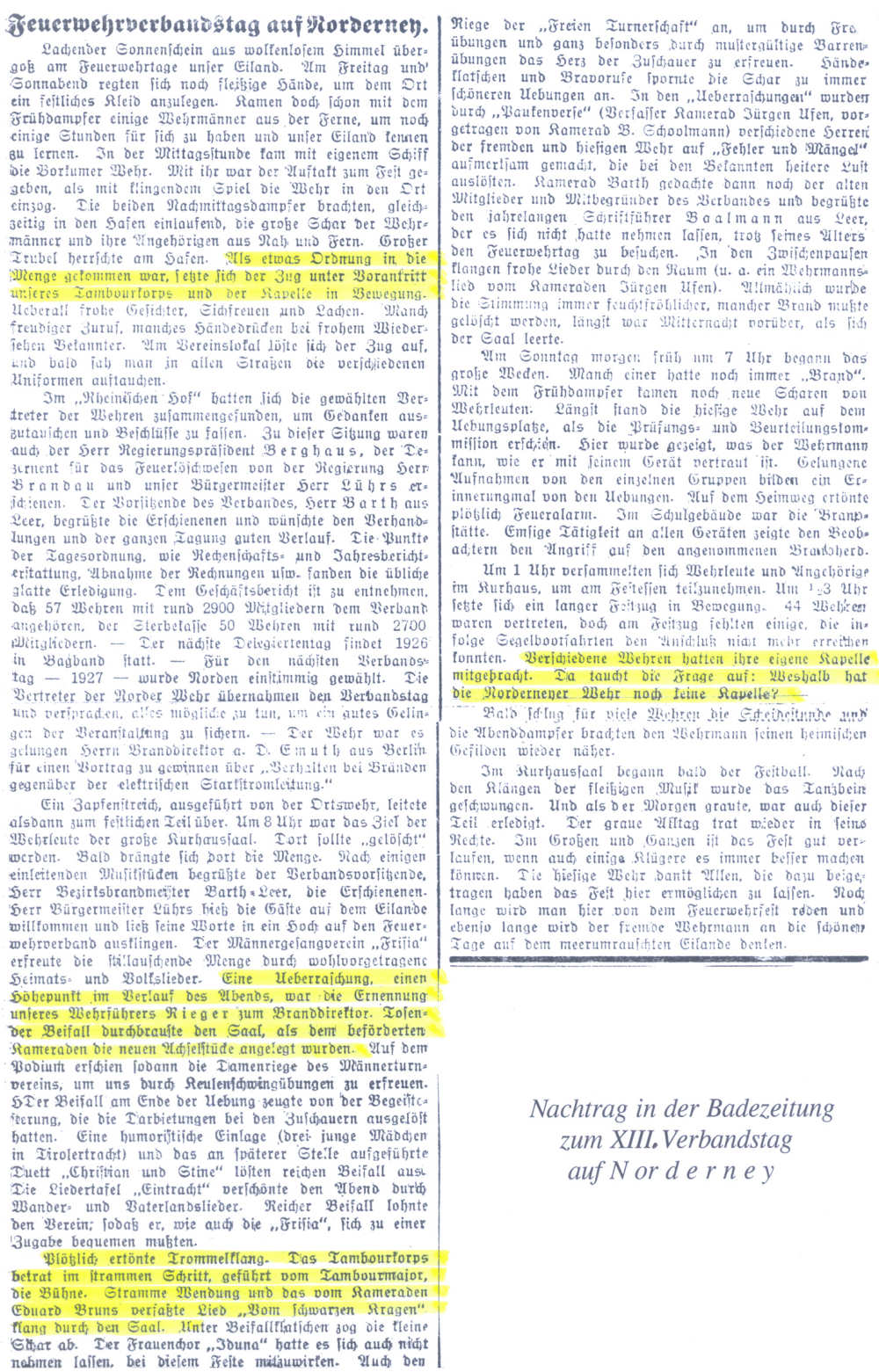 Feuerwehr Verbandstag auf Norderney - 1925