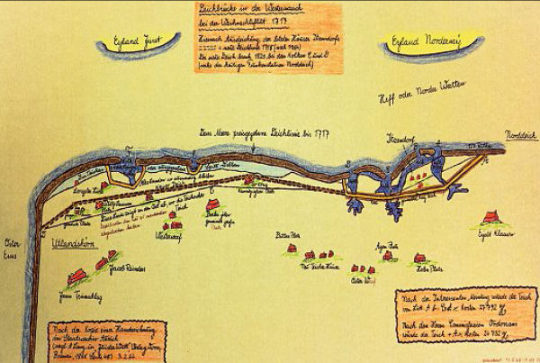 Der zwischen Norddeich und Utlandshörn verlaufende Westermarscher Seedeich Der zwischen Norddeich und Utlandshörn verlaufende Westermarscher Seedeich