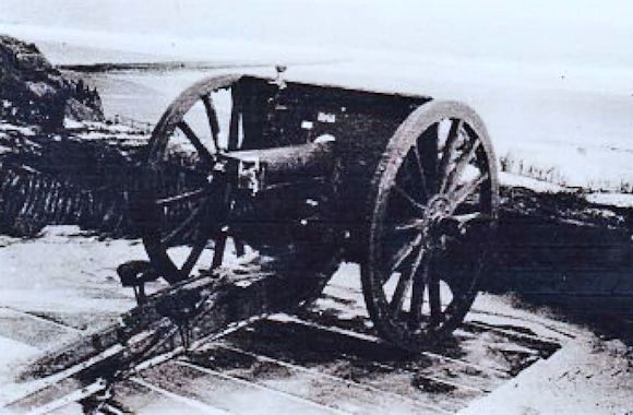 Ein russisches Beutegeschütz