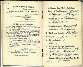 Militärpass von Okko Fleetjer