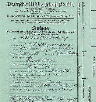 Der Antrag Fleetjers auf Erteilung zum Weiterbetrieb einer Getreidemühle.