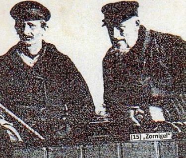 Hinrich (Zornigel) Salverius mit seinem Steuermann Rass