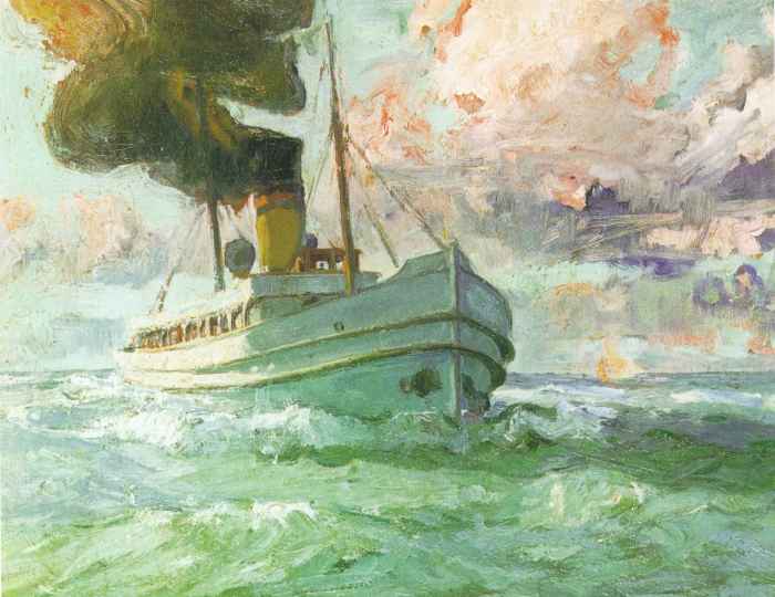 Frisia III - Morgenstimmung / 1928 - Öl auf Holz - 60 x 75 cm