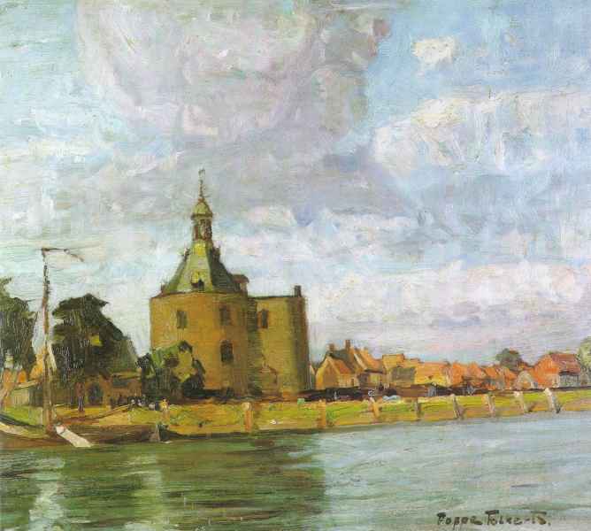 Der Turm von Enkhuizen / 1930 - Öl auf Holz - 60 x 69 cm
