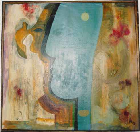 Frauenmond (1990) Öl auf Leinwand 50 x 80 cm